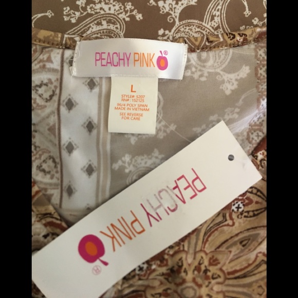 NWT Peachy Pink Boho Top. Size L - Picture 3 of 5